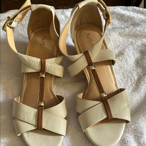Nurture by Lamaze Shoes - Nurture by Lamaze Cream and Brown Strappy Sandals